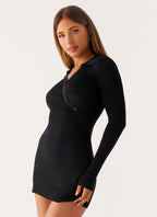 Off Duty Polo Dress - Black