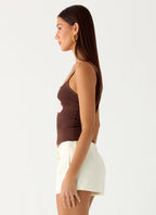 Ofira Knit Tank Top - Espresso Meadow