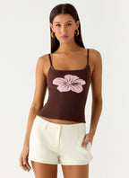 Ofira Knit Tank Top - Espresso Meadow