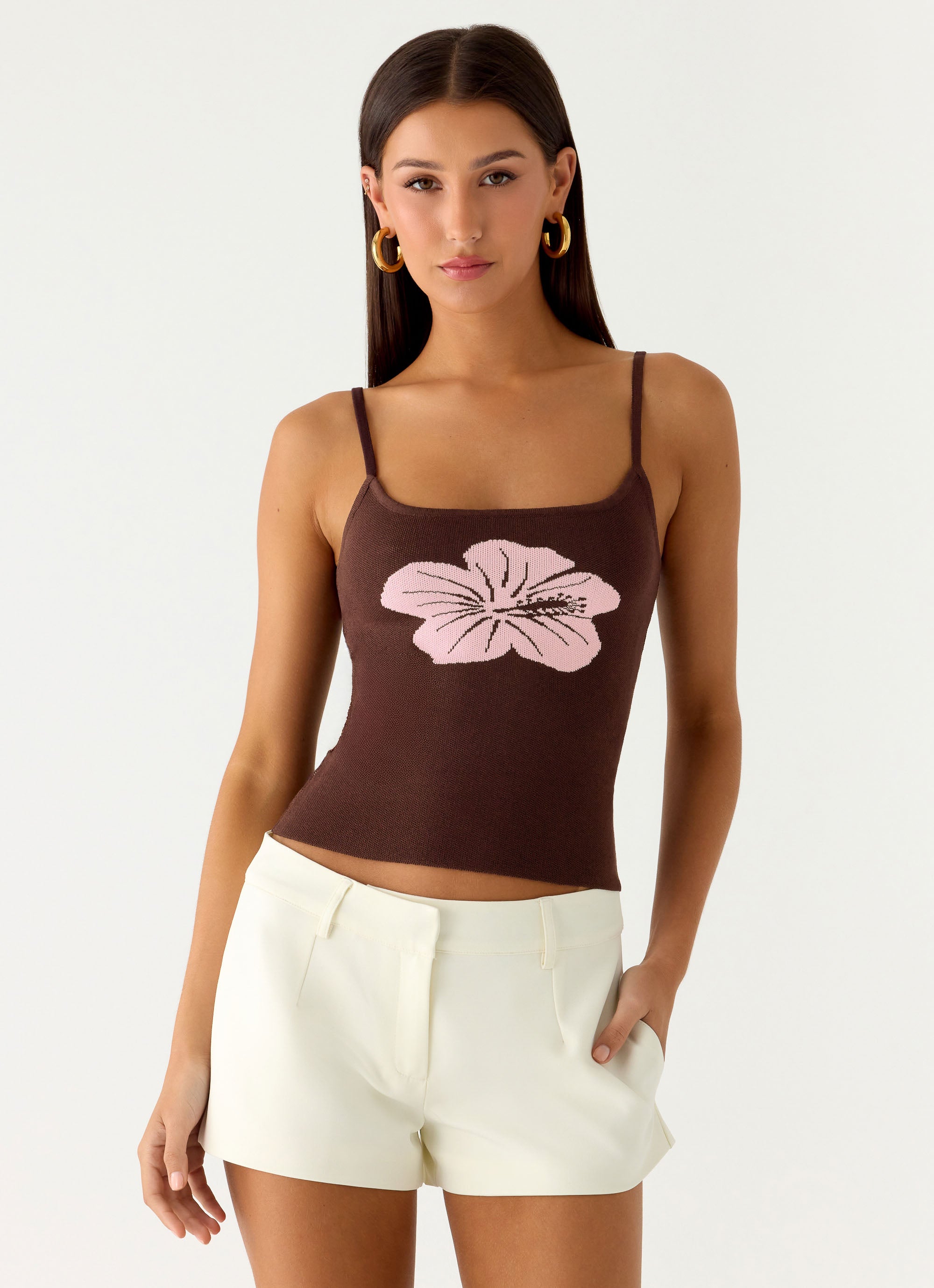 Ofira Knit Tank Top - Espresso Meadow