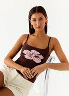 Ofira Knit Tank Top - Espresso Meadow