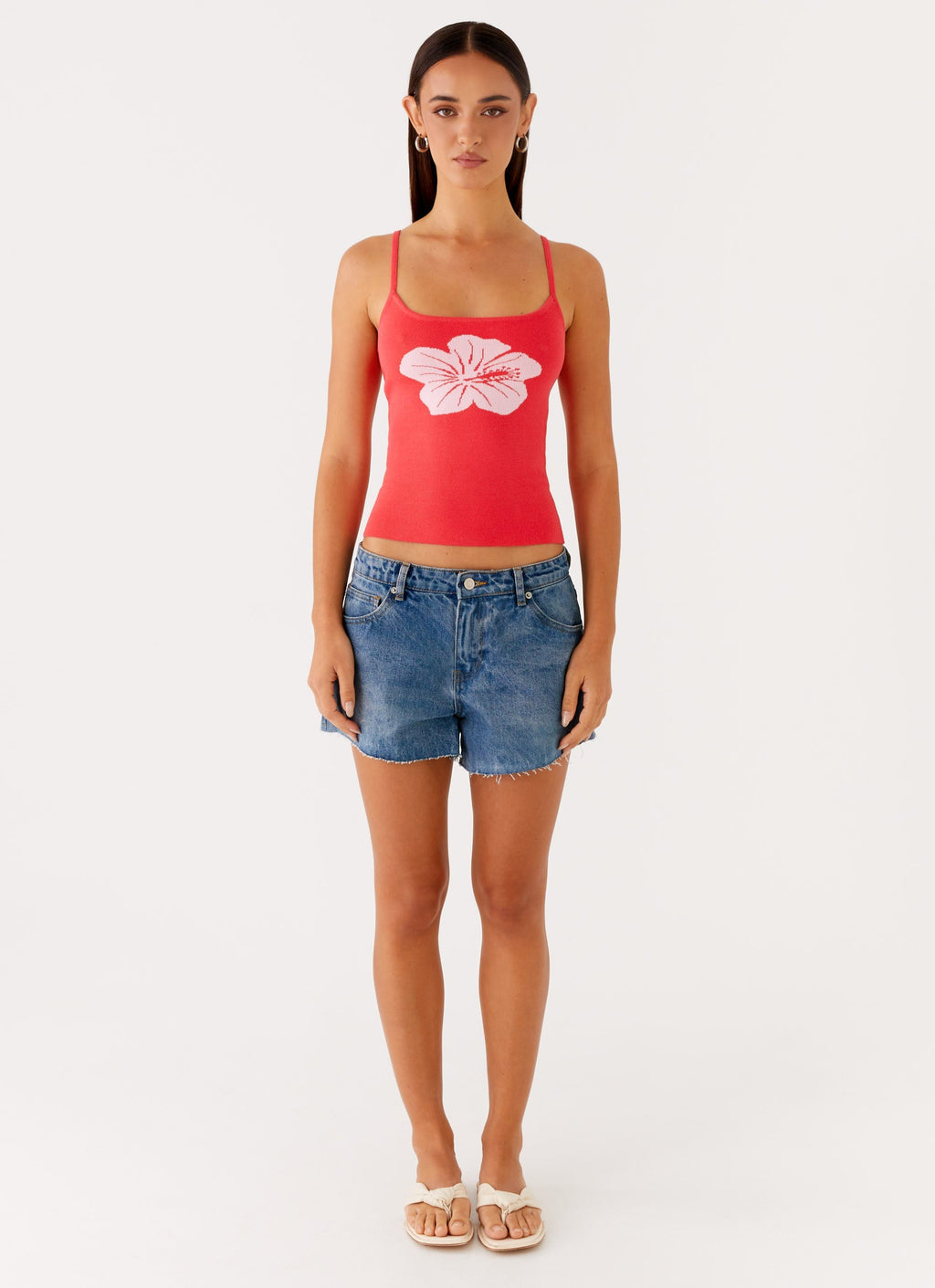 Ofira Knit Tank Top - Red Floral