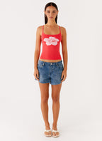 Ofira Knit Tank Top - Red Floral