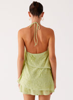 On The Go Beaded Mini Dress - Mint