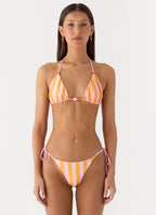 On The Go Bikini Top - Orange Stripe