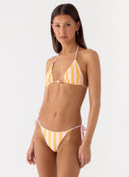On The Go Bikini Top - Orange Stripe