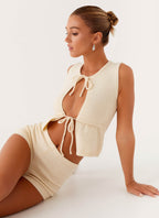 Ownley Sequin Knit Top - Ivory