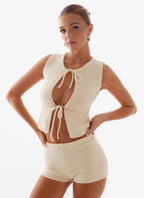 Ownley Sequin Knit Top - Ivory