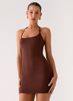 Palm Beach Mini Dress - Chocolate