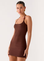 Palm Beach Mini Dress - Chocolate
