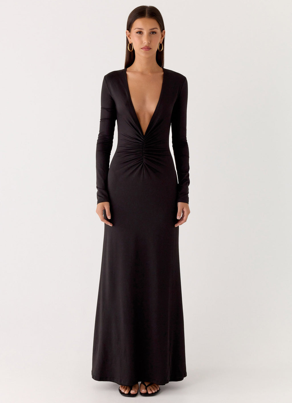Palm Haze Maxi Dress - Black