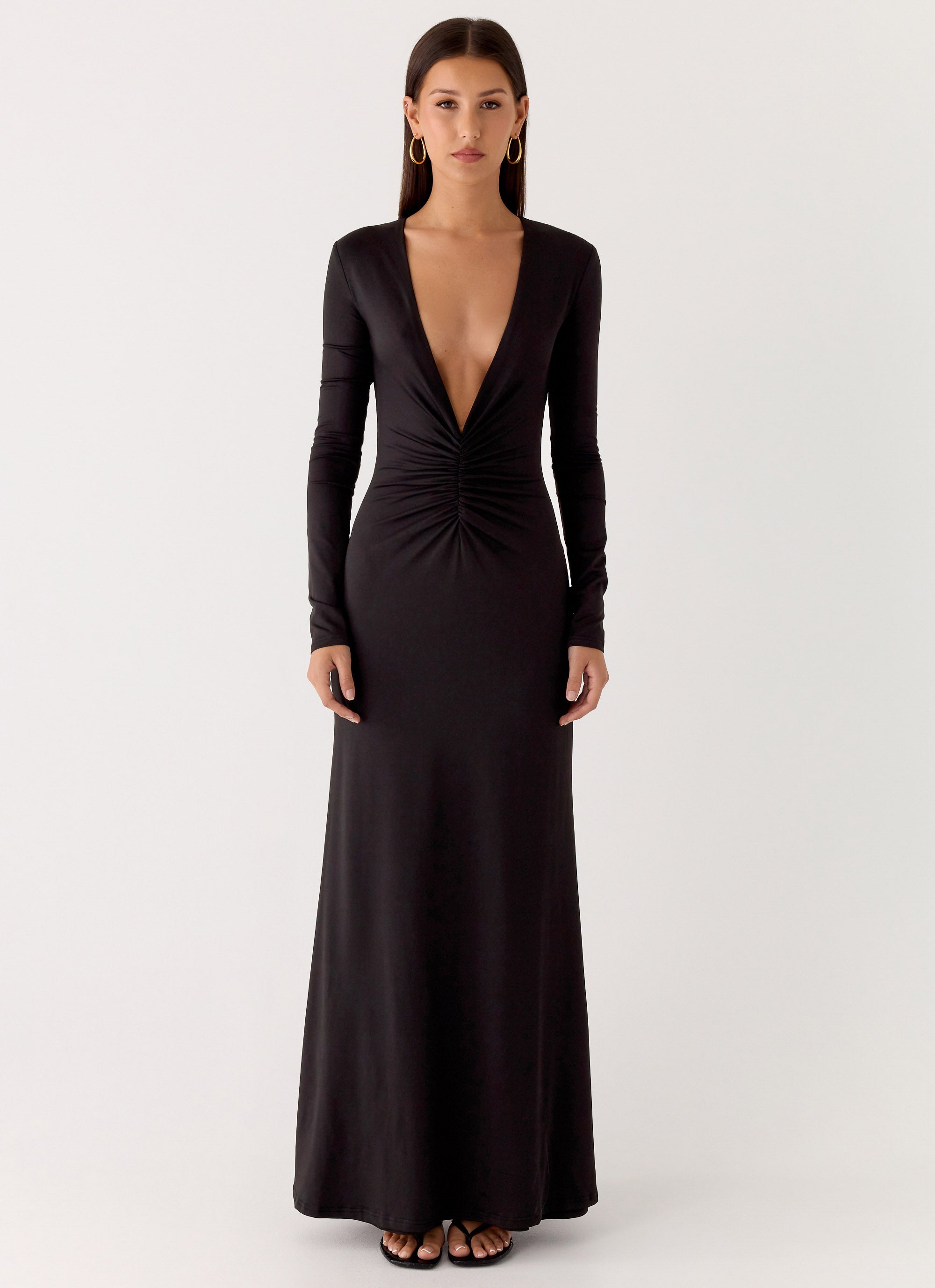 Palm Haze Maxi Dress - Black