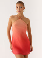 Palm Sugar Beaded Mini Dress - Sunset Ombre