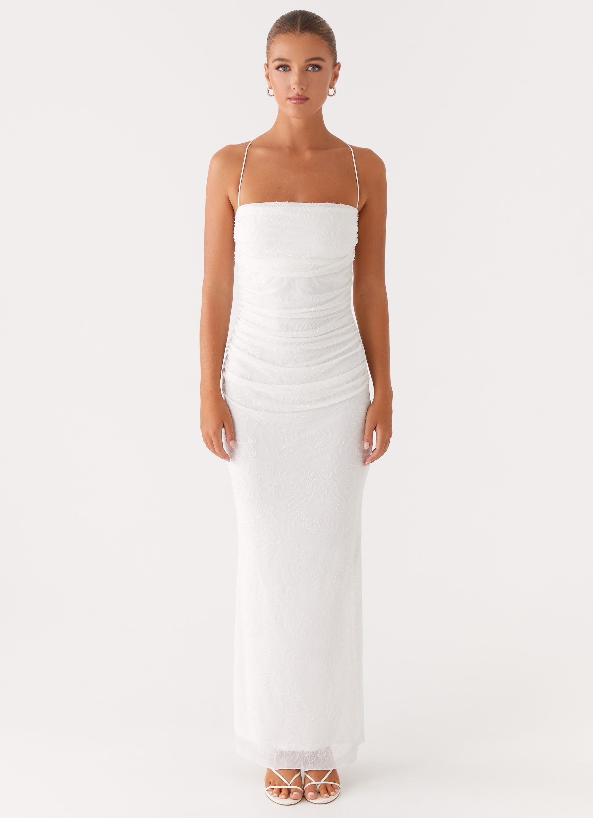Paxton Beaded Maxi Dress - White
