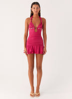 Payback Shell Trim Mini Dress - Fuchsia