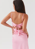 Flora Satin Maxi Dress - Candy