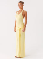 Pina Colada Knit Maxi Dress - Yellow