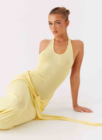 Pina Colada Knit Maxi Dress - Yellow