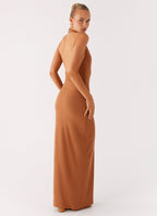 Plunge For You Maxi Dress - Tan