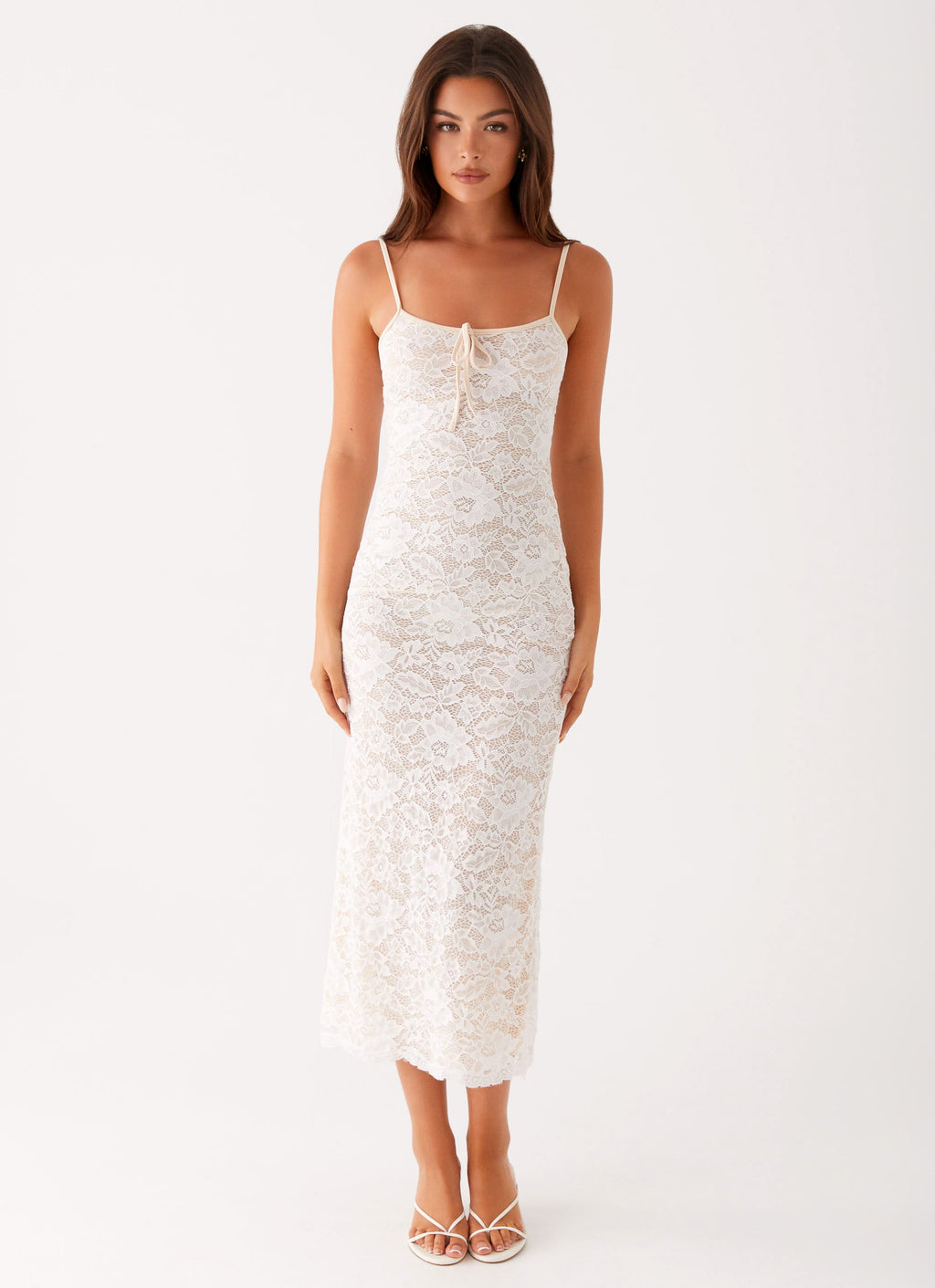 Postcards Lace Midi Dress - Ivory