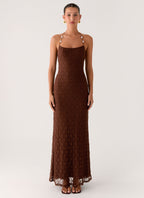 Promise Me Lace Maxi Dress - Chocolate