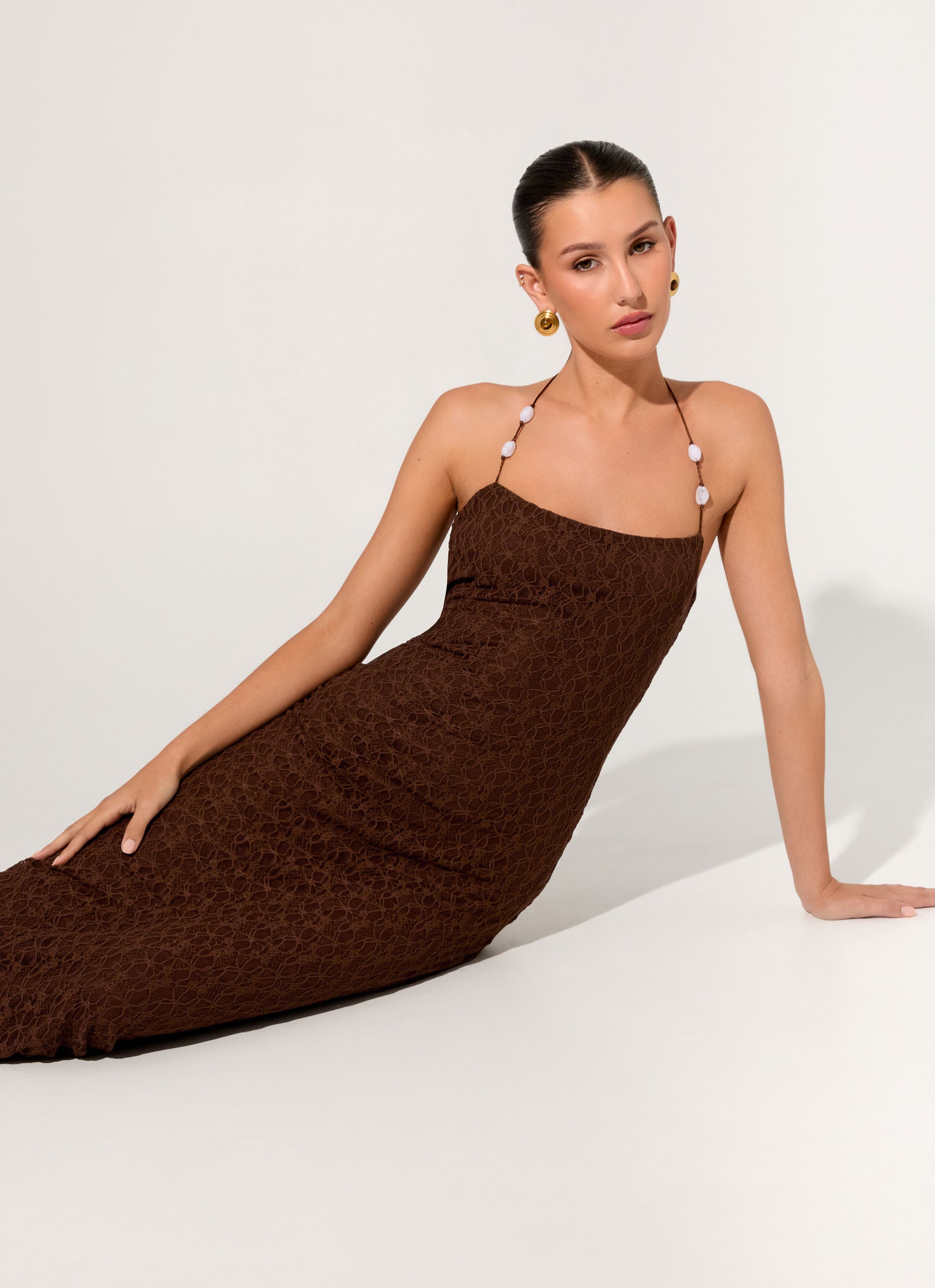 Promise Me Lace Maxi Dress - Chocolate