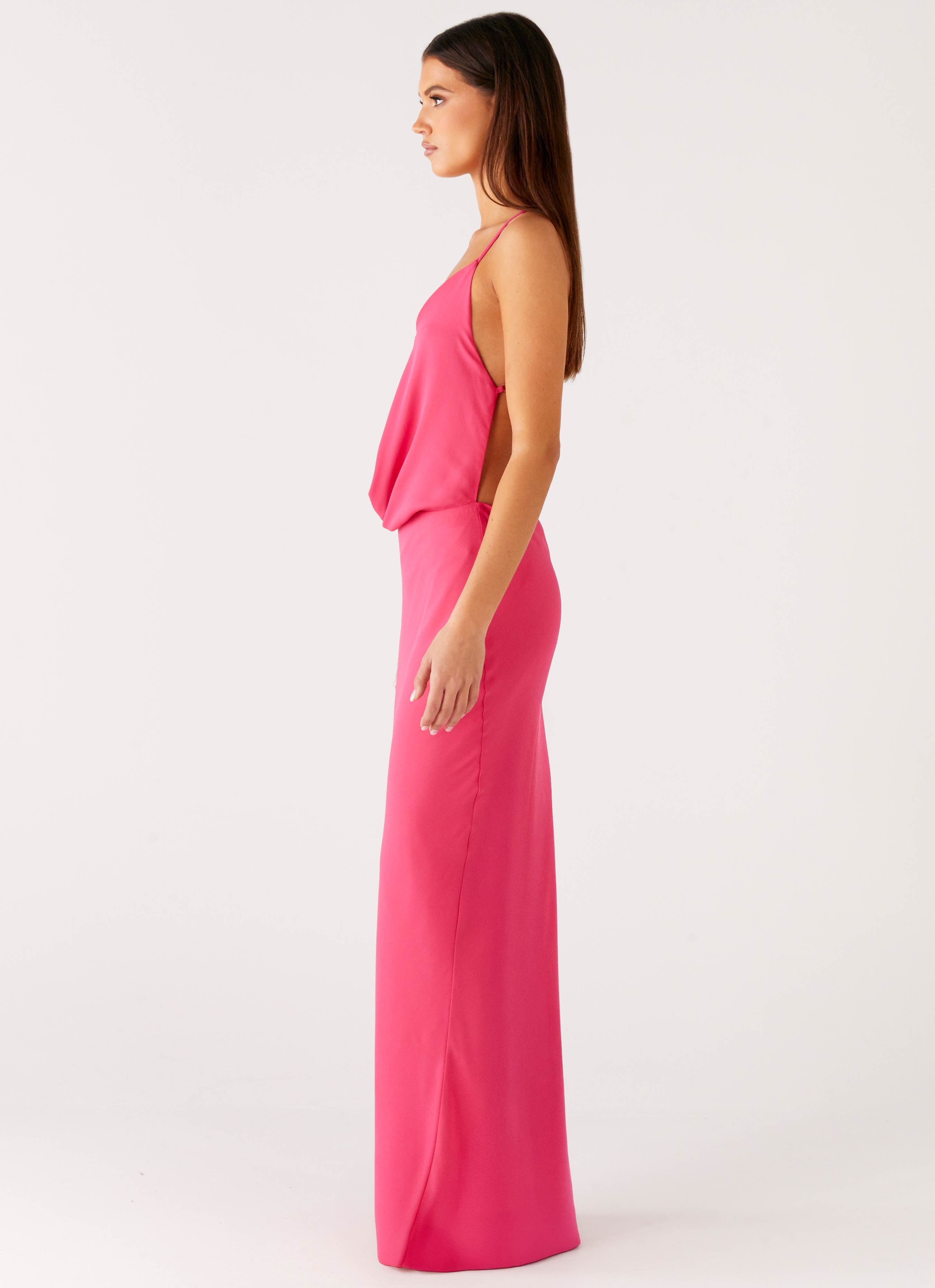 Pure Heart Cowl Maxi Dress - Fuchsia