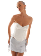 Radar Satin Corset - Ivory