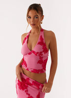 Radiate Halterneck Top - Pink