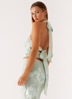 Radiate Halterneck Top - Sage