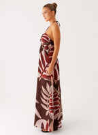Ramona Linen Maxi Dress - Cinnamon Palm