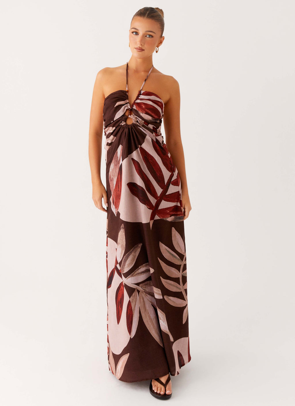 Ramona Linen Maxi Dress - Cinnamon Palm