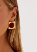 Romelle Earrings - Gold/Red