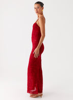 Rosa Corset Maxi Dress - Red