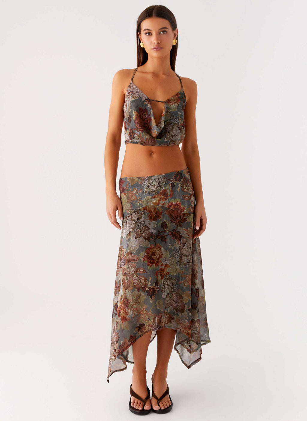 Rosewood Cowl Top - Vintage Blossom