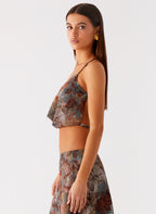 Rosewood Cowl Top - Vintage Blossom