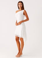 Rylee One Shoulder Midi Dress - White
