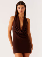 Saffron Skies Mini Dress - Chocolate