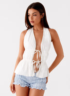 Saige Halter Top - White