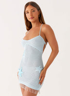 Saltwater Mist Mini Dress - Blue