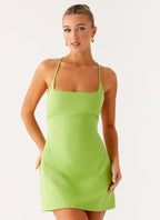 Seaside Escape Mini Dress - Lime