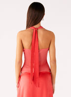 Pollie Halter Top - Coral