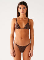 Serefina Bead Bikini Bottom - Chocolate