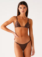 Serefina Bead Bikini Bottom - Chocolate