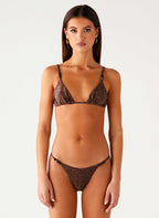 Serefina Bead Bikini Top - Chocolate
