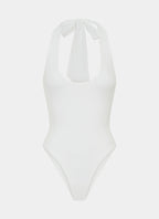 Set The Scene Halter Bodysuit - White