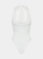 Set The Scene Halter Bodysuit - White