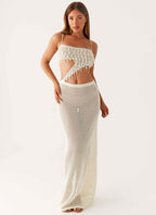 Shellbound Crochet Maxi Dress - Ivory