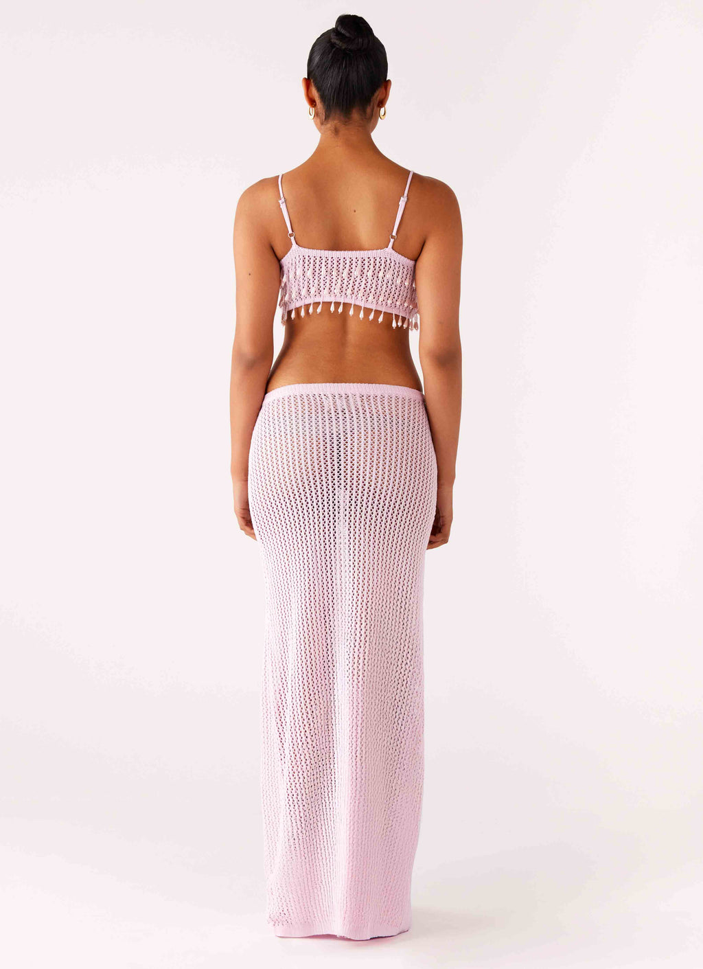 Shellbound Crochet Maxi Dress - Pink