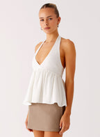Sigala Cotton Halter Top - White